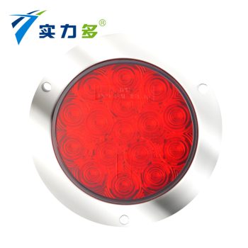 Powerful-American Truck LED Rear Light, American Round Rear Light with Stainless Steel Decorative Ring, Turn Signal SD-2021A